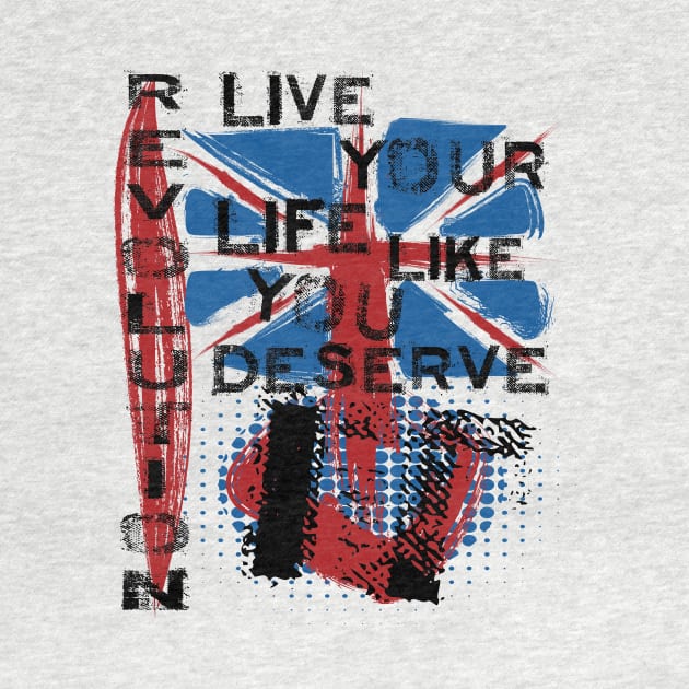 Revolution Union Jack Trash Polka Art T-shirt by The Dude